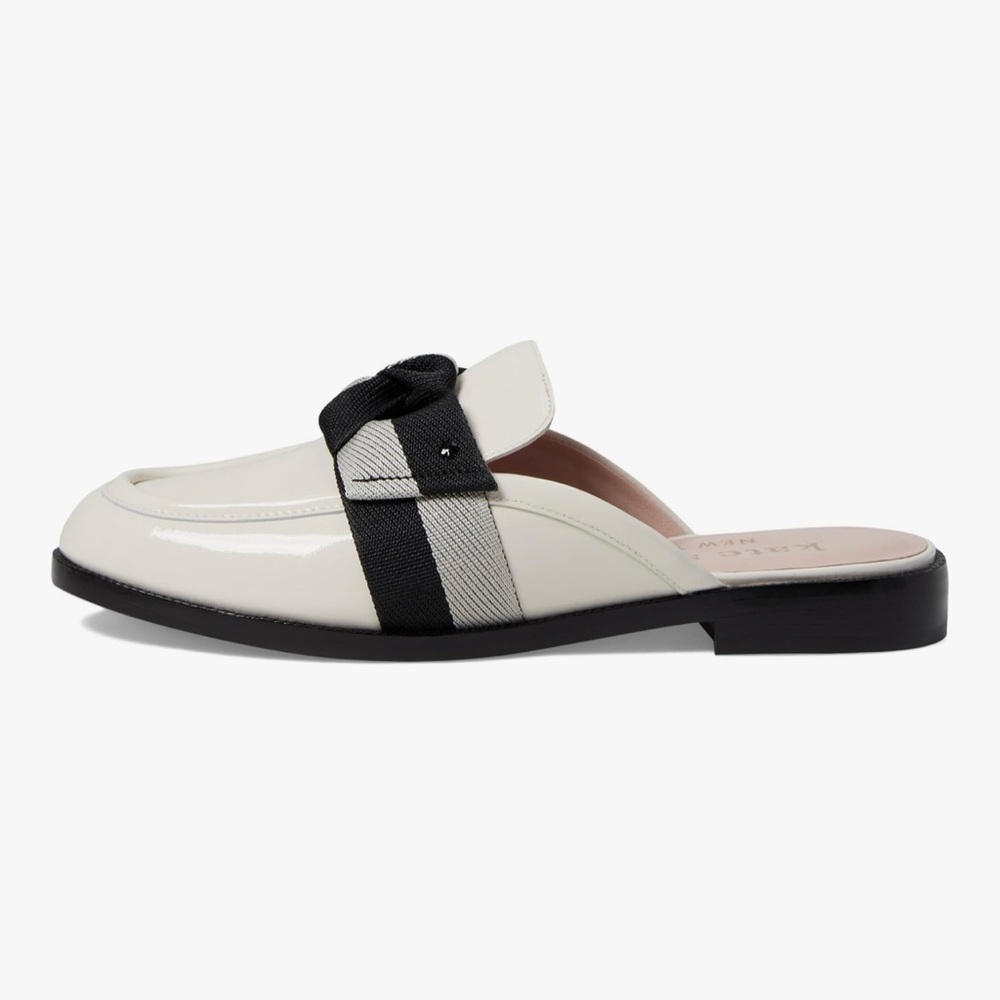 Kate Spade Cream and Black Mules with Loafer Style
